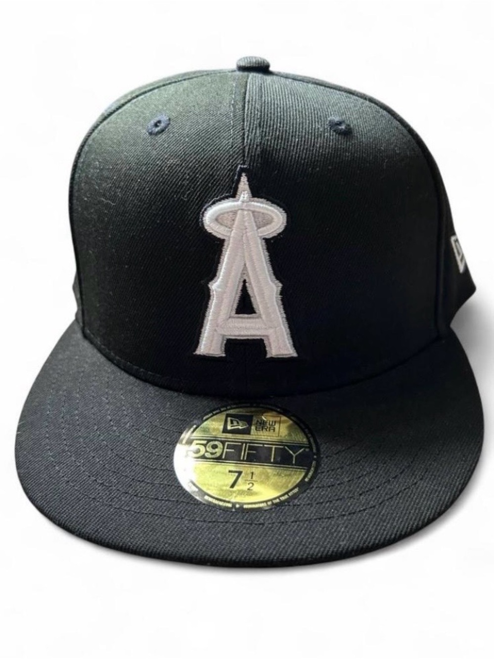 New Era Black Fitted Cap with White Angels 'A' Logo